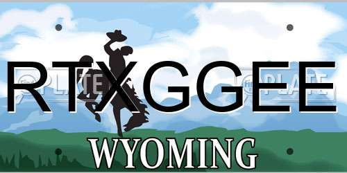 RTXGGEE Wyoming License Plate