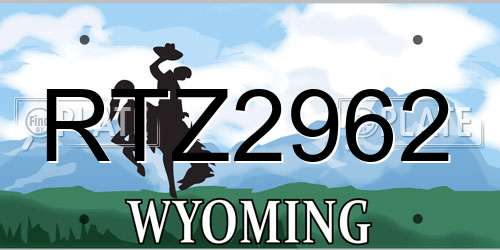 RTZ2962 Wyoming License Plate