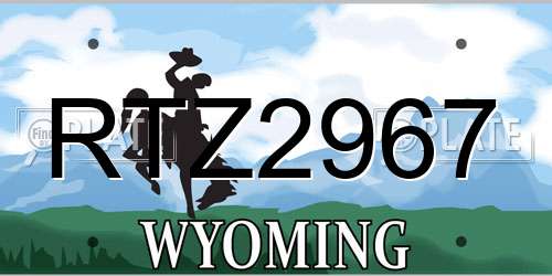 RTZ2967 Wyoming License Plate