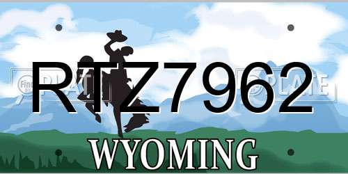 RTZ7962 Wyoming License Plate
