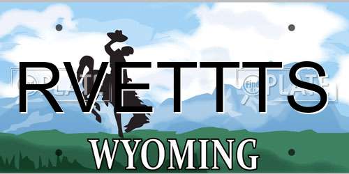 RVETTTS Wyoming License Plate
