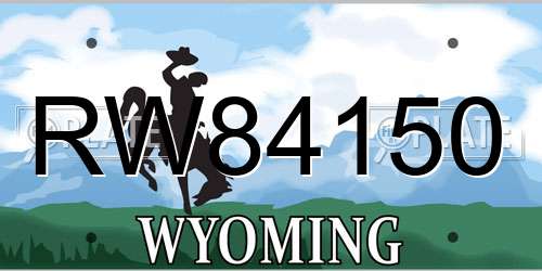 RW84150 Wyoming License Plate