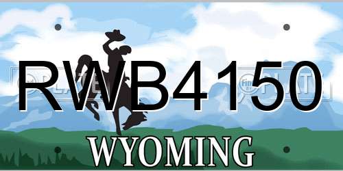 RWB4150 Wyoming License Plate