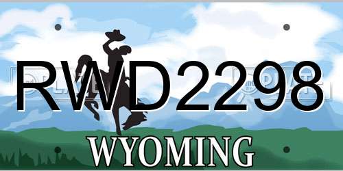 RWD2298 Wyoming License Plate