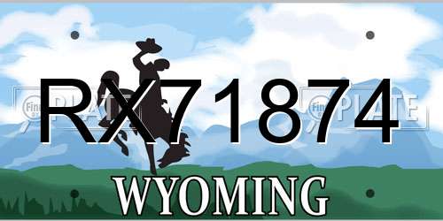 RX71874 Wyoming License Plate