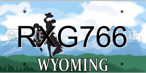 RXG766 Wyoming License Plate