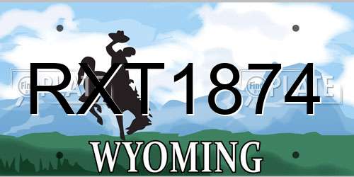 RXT1874 Wyoming License Plate
