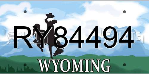 RY84494 Wyoming License Plate