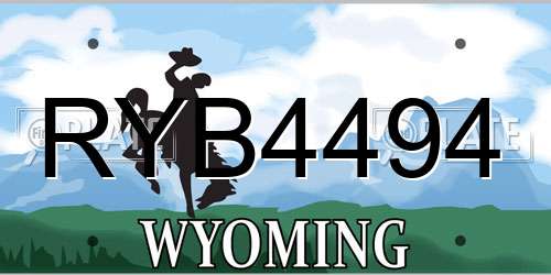 RYB4494 Wyoming License Plate