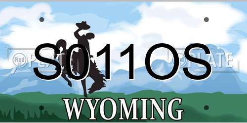 S011OS Wyoming License Plate