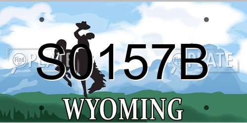 S0157B Wyoming License Plate