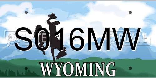 S016MW Wyoming License Plate