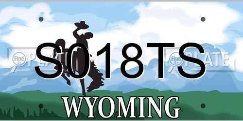S018TS Wyoming License Plate