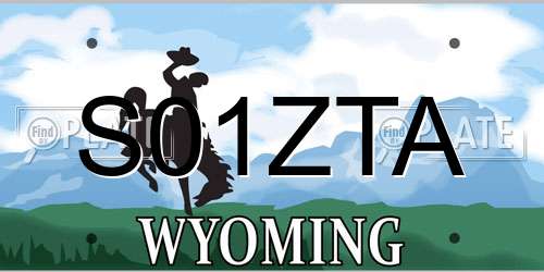 S01ZTA Wyoming License Plate