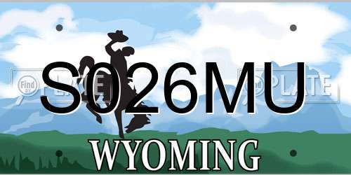 S026MU Wyoming License Plate