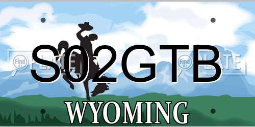 S02GTB Wyoming License Plate
