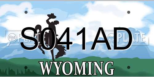 S041AD Wyoming License Plate
