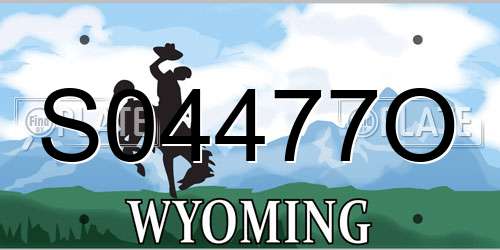 S04477O Wyoming License Plate