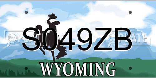 S049ZB Wyoming License Plate