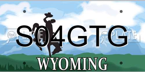 S04GTG Wyoming License Plate
