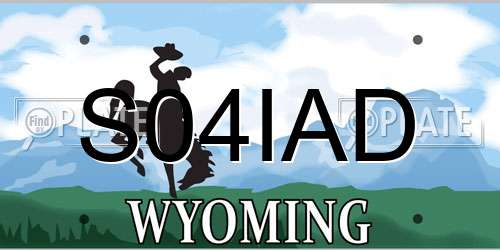 S04IAD Wyoming License Plate