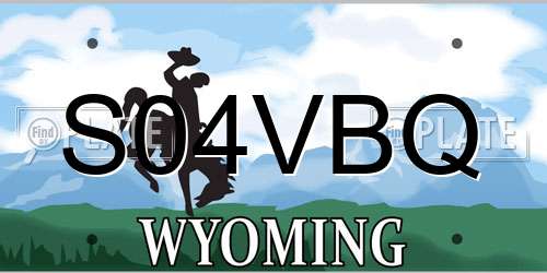S04VBQ Wyoming License Plate