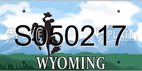 S050217 Wyoming License Plate