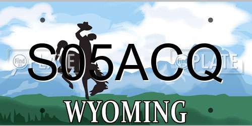S05ACQ Wyoming License Plate