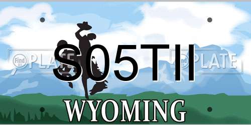 S05TII Wyoming License Plate