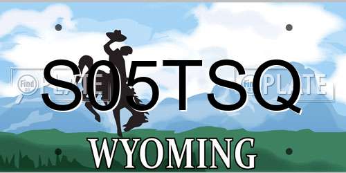 S05TSQ Wyoming License Plate