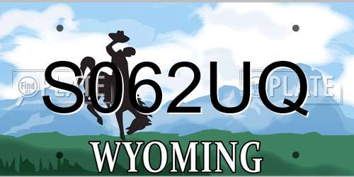 S062UQ Wyoming License Plate