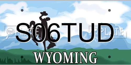 S06TUD Wyoming License Plate