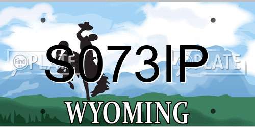 S073IP Wyoming License Plate