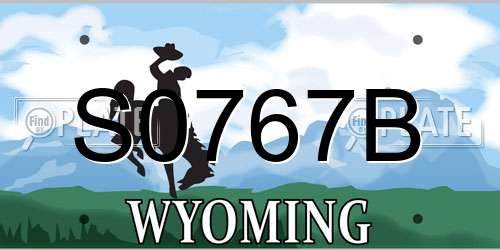 S0767B Wyoming License Plate
