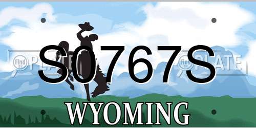 S0767S Wyoming License Plate