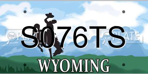 S076TS Wyoming License Plate