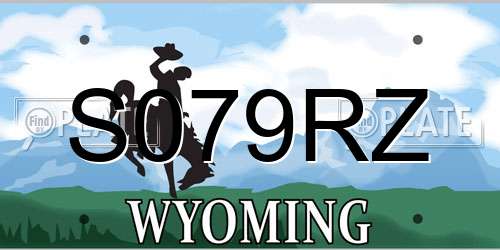 S079RZ Wyoming License Plate