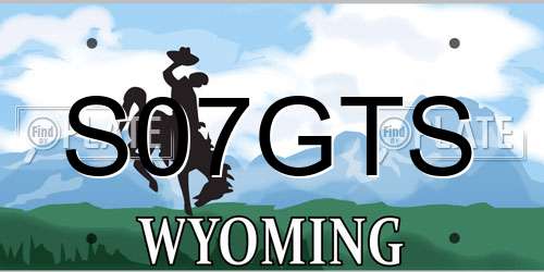 S07GTS Wyoming License Plate
