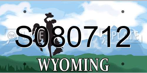S080712 Wyoming License Plate