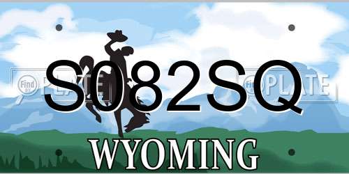 S082SQ Wyoming License Plate