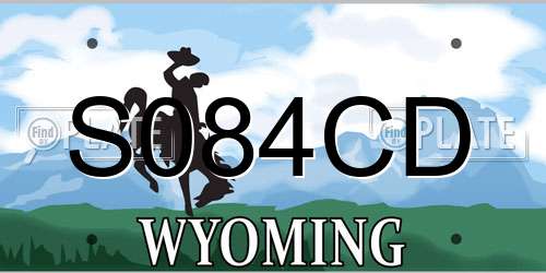 S084CD Wyoming License Plate