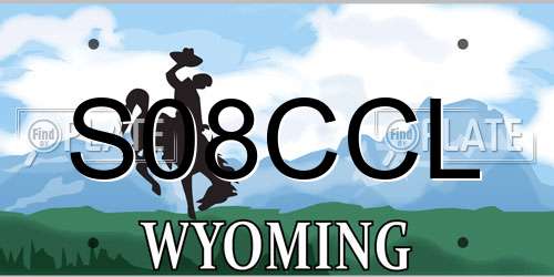 S08CCL Wyoming License Plate