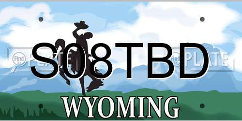 S08TBD Wyoming License Plate