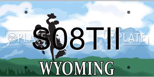 S08TII Wyoming License Plate