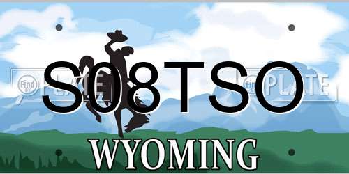S08TSO Wyoming License Plate