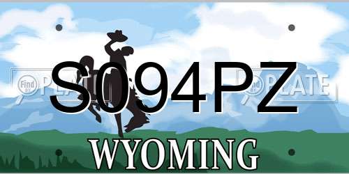 S094PZ Wyoming License Plate