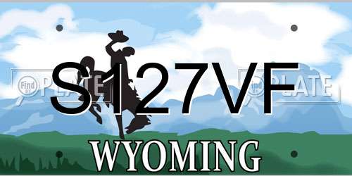 S127VF Wyoming License Plate