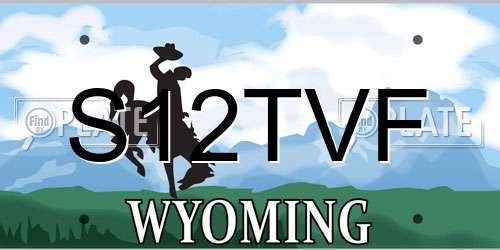 S12TVF Wyoming License Plate