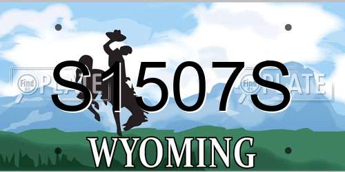 S1507S Wyoming License Plate