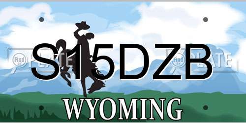 S15DZB Wyoming License Plate